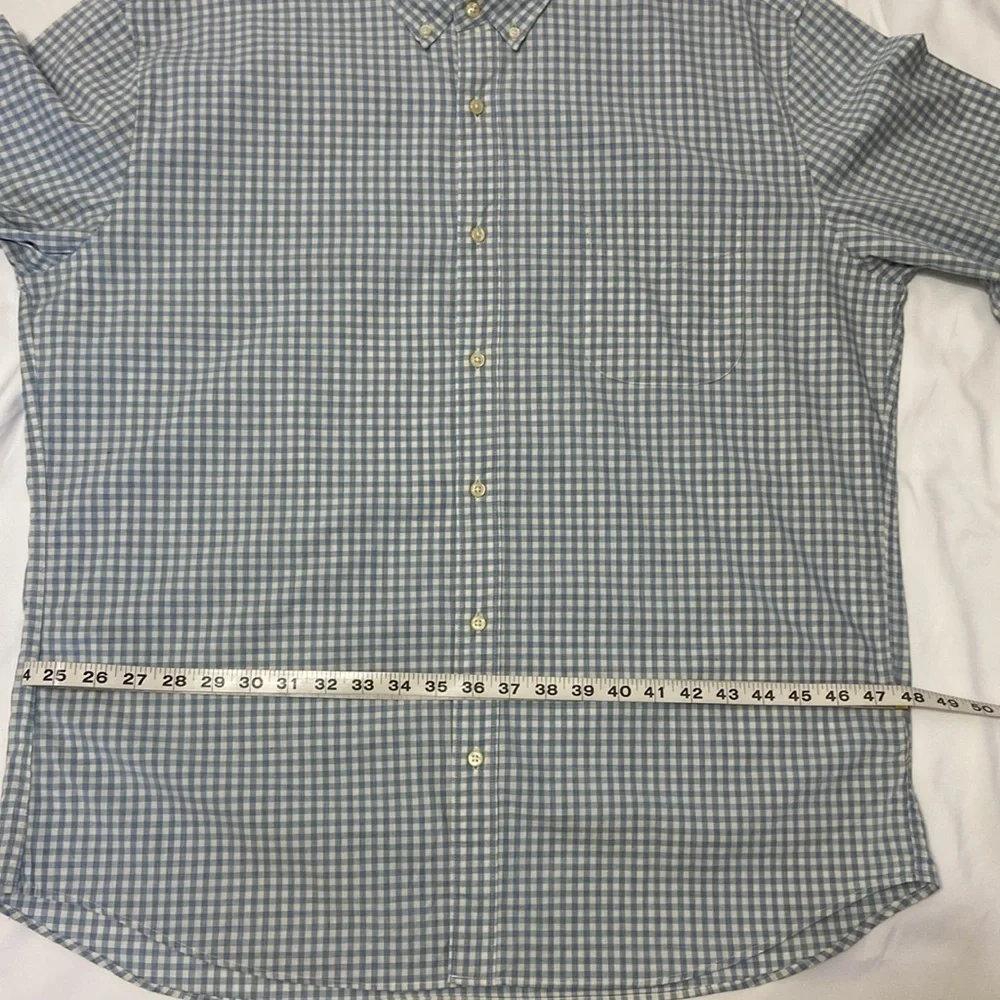 J.CREW,,SECRET WASH,LIGHT BLUE & WHITE,CHECKERED,BUTTON DOWN,MEN SHIRT.S…